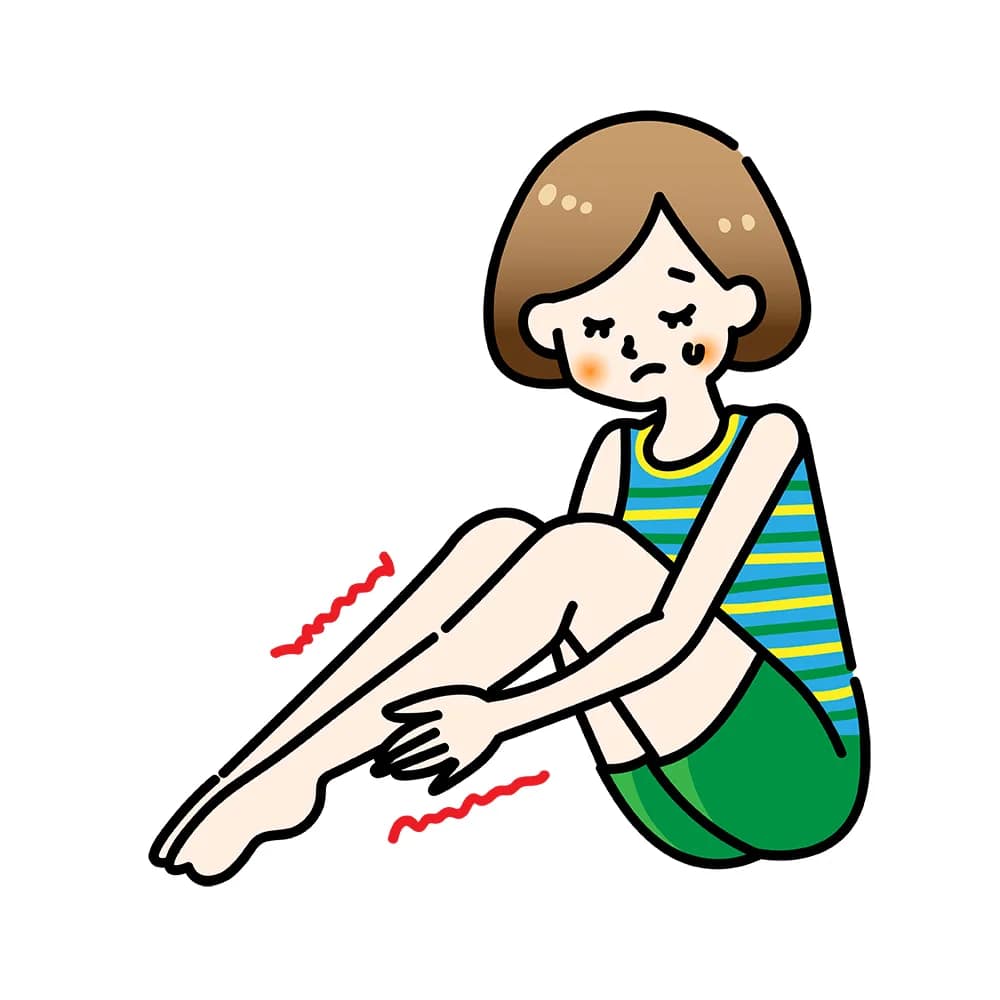冷え性の女性のイラスト