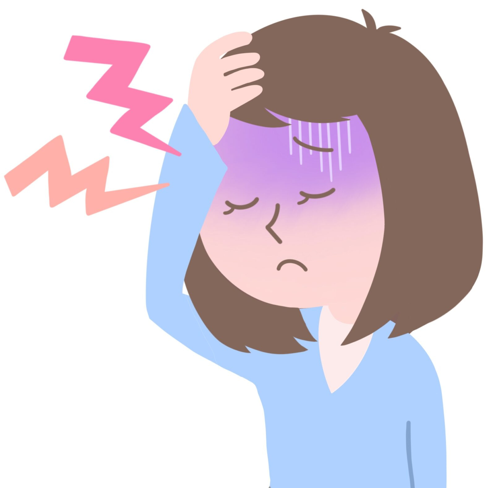 頭を抱えて苦しむ人のイラスト