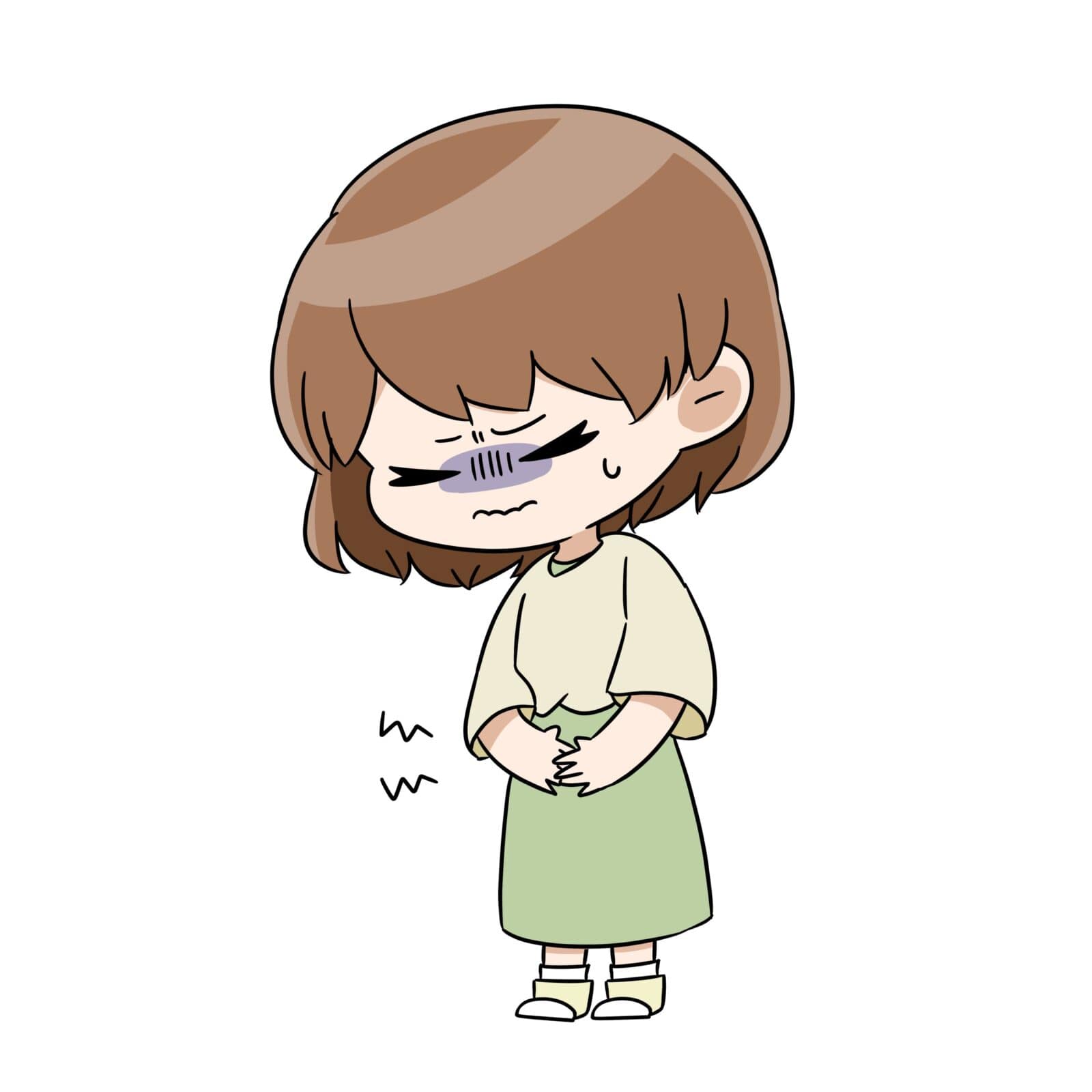 生理痛で苦しむ女性のイラスト